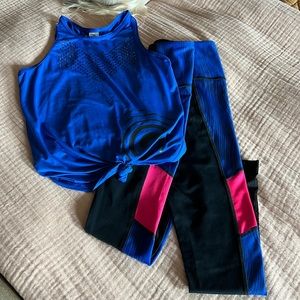 STRONG by Zumba Royal Blue/Black Dri-Fit Tank with Matching Black/Blue/Pink